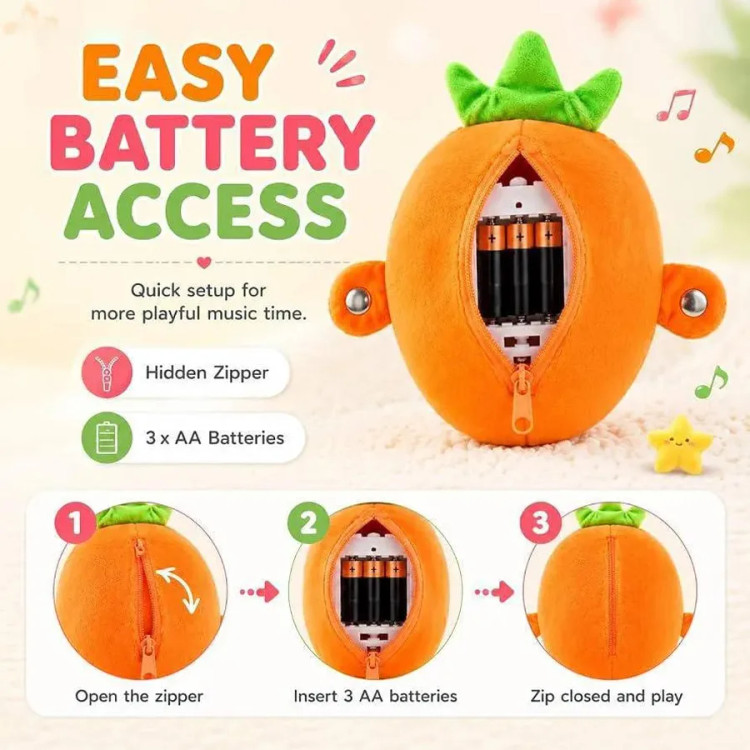 عروسک موزیکال پیانویی طرح هویج